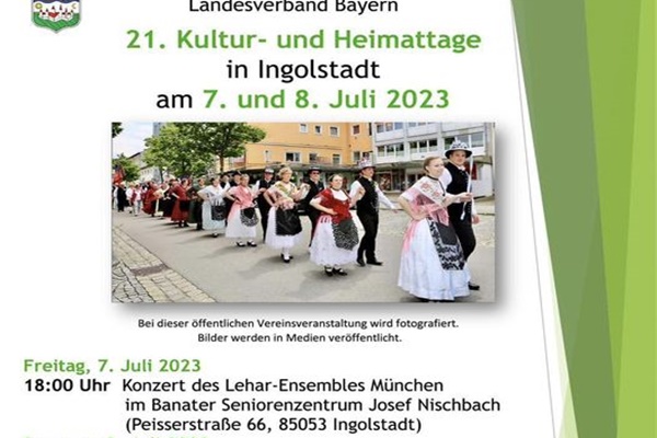 7/8 iulie | Ingolstadt | Zilele Culturii și Patrimoniului Swabienilor Banatului